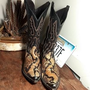 Authentic Sterling Snakeskin and Leather Boots